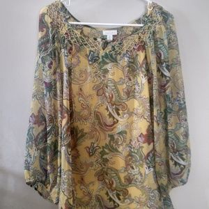 Charter Club 2pc sheer blouse with Tank size 16